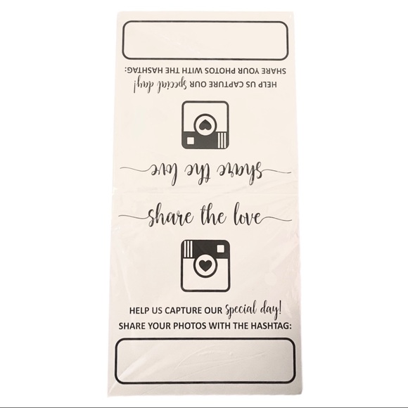 321done Folded Wedding Hashtag Signs - Oh Snap, White, Set of 10 - Picture 3 of 4